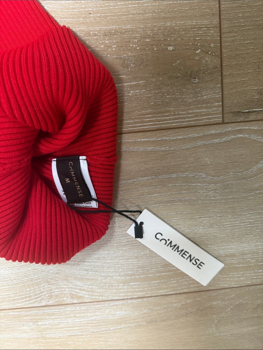 Commense Red Ribbed Halter Tank Top - Picture 4 of 4